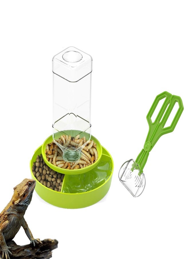 GCFTIFF 2-in-1 Reptile Feeding Water Bottle and Feeding Clamp,Automatic Feeders Bowl for Bearded Dragon Gecko Snake Lizard Turtles and Other Small Animals - Image 1